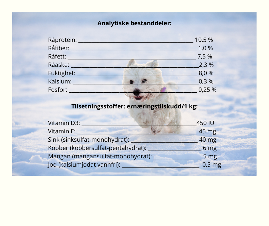 HIGH MEAT Våtfôr næringsanalyse - Fullstendig makro- og mikronæringsstoffer per 1 kg. Detaljert sammensetning av protein, fett, fiber, vitaminer og mineraler.